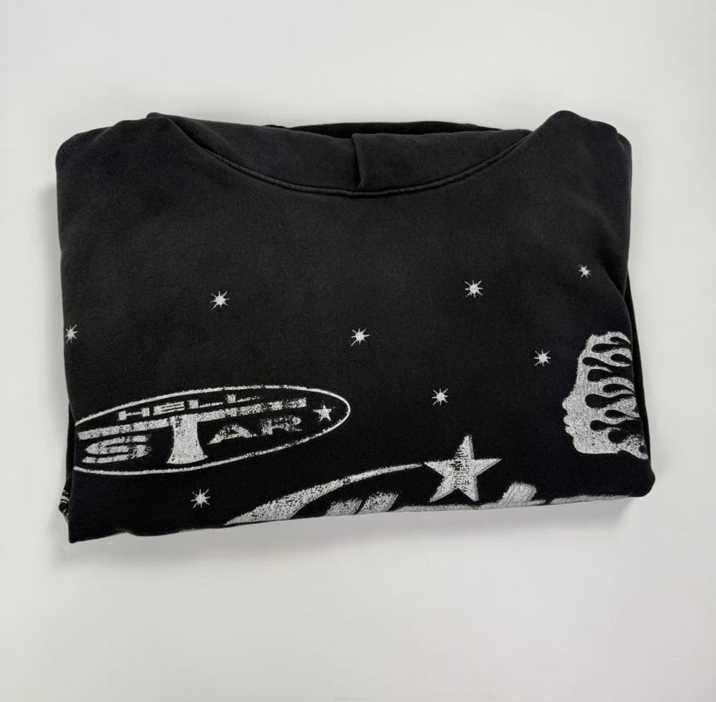 Black and White Hellstar Hoodie