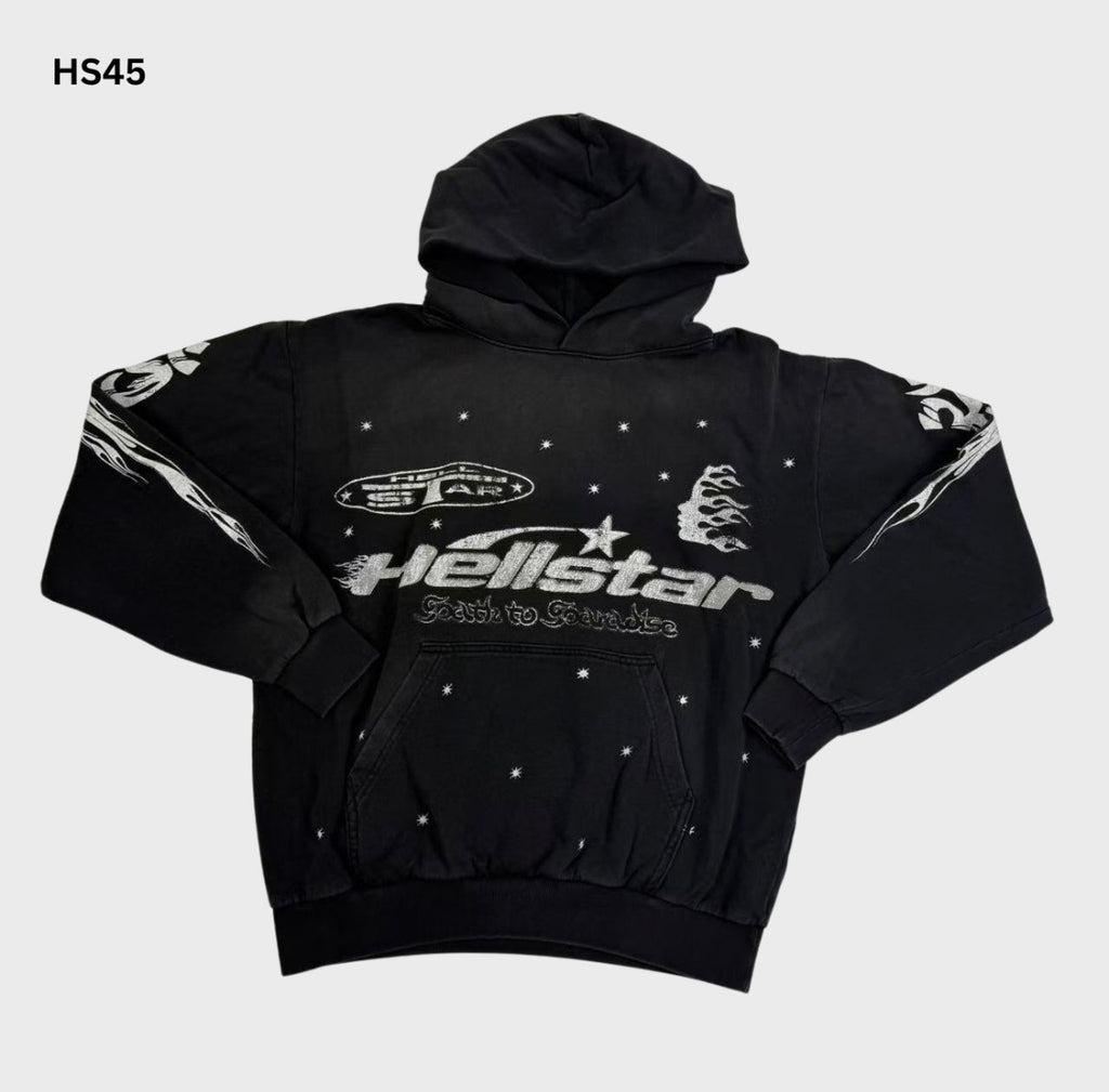 Black and White Hellstar Hoodie